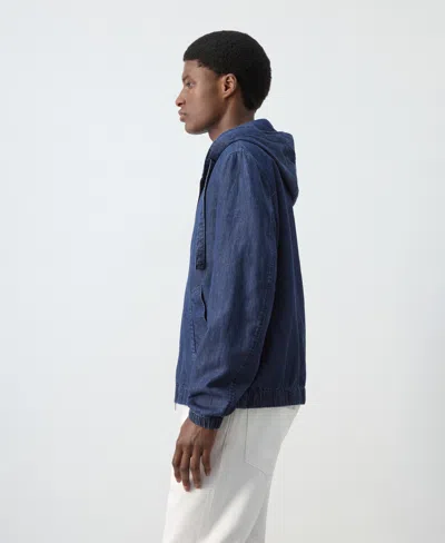 Mango Men's Hooded Denim Jacket In Multi