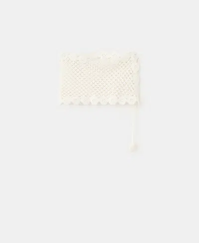Mango Crochet Bow Mini-skirt In Neutral