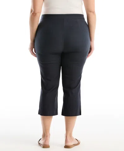 Rafaella Plus Size Horse Bit Pull On Capri In Blue