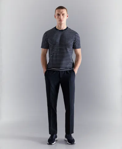Mango Slim-fit Striped Coolmax T-shirt In Blue