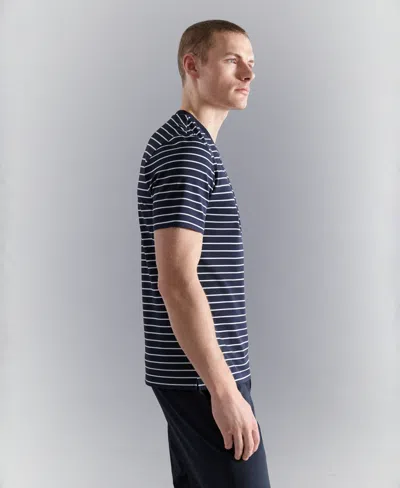 Mango Slim-fit Striped Coolmax T-shirt In Blue