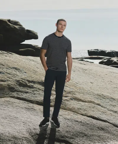 Mango Slim-fit Striped Coolmax T-shirt In Blue