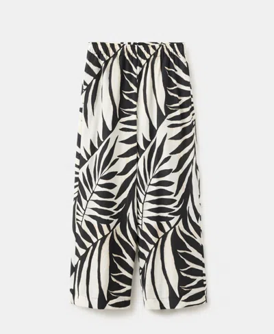 Mango Tropical Print Pants In Neutral