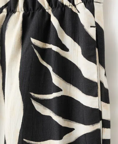 Mango Tropical Print Pants In Neutral
