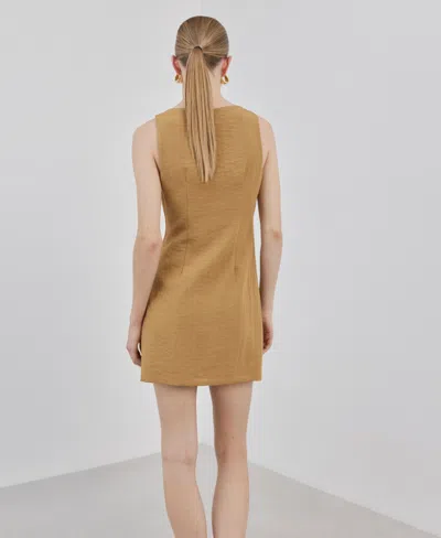 Mango Bow Short Dress In Brown