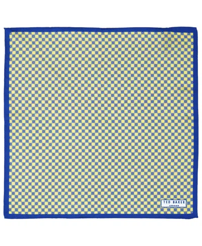 Ted Baker Men's Square Neat Pattern Pocket Square In Yellow