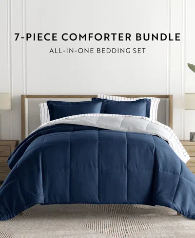 Ienjoy Home Bedding Bundle Reversible Pattern 5-piece Comforter Set, Twin