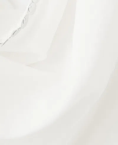 Mango Sequin Drape Halter Top In White