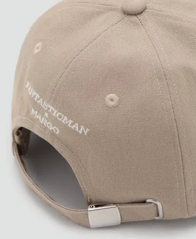 Mango Embroidered Cap In Brown