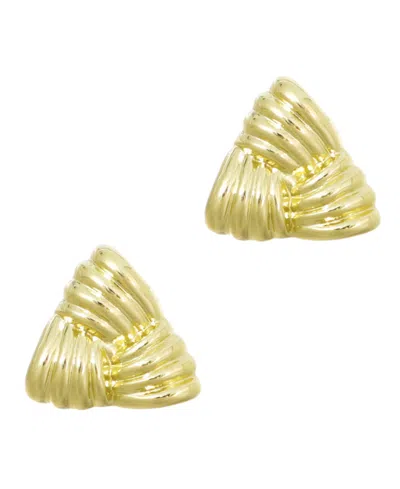 Adornia 14k Gold Plated Statement Triangle Stud Earrings In Gold