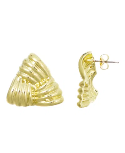 Adornia 14k Gold Plated Statement Triangle Stud Earrings In Gold