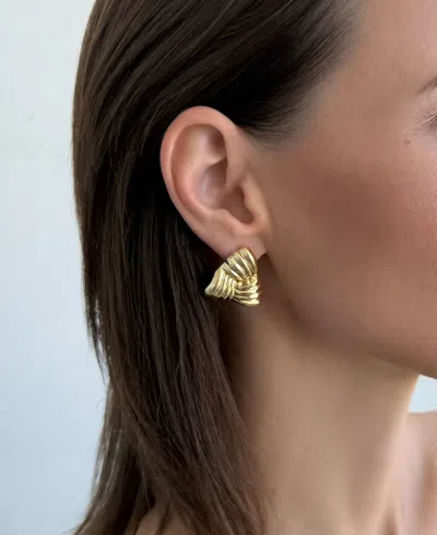Adornia 14k Gold Plated Statement Triangle Stud Earrings In Gold