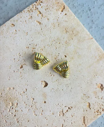 Adornia 14k Gold Plated Statement Triangle Stud Earrings In Gold