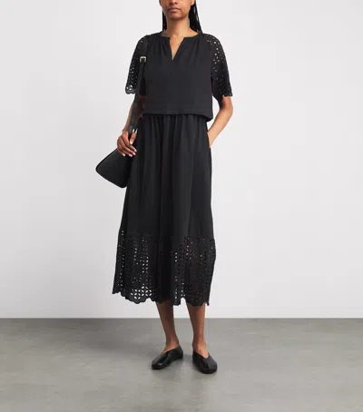 Me+em Broderie Anglaise 2-in-1 Maxi Dress In Black
