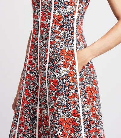 Me+em Cotton Collaged Meadow Print Maxi Dress Orange-multi