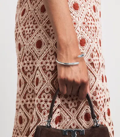 Me+em Graphic Cotton Lace Slim Maxi Dress Rosewood-cream In Brown