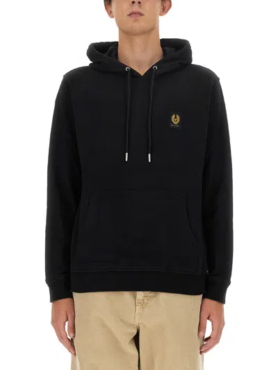 Belstaff Mens Pullover Hoodie In Black In Black Fabric