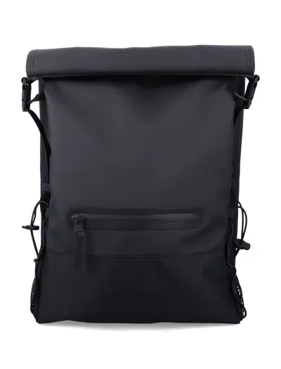 Rains Trail Mountaineer Rolltop Front-pocket Backpack In Black