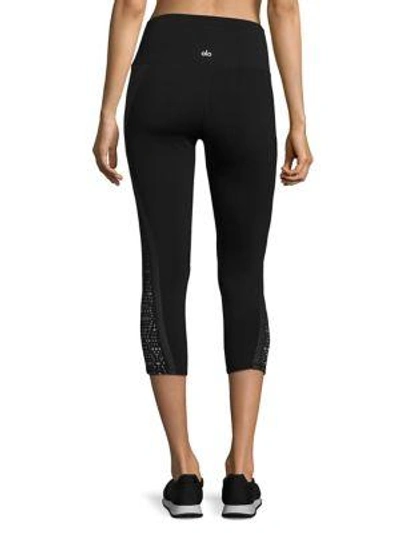 Shop Alo Yoga Patina High-waist Capri Leggings In Black Buff