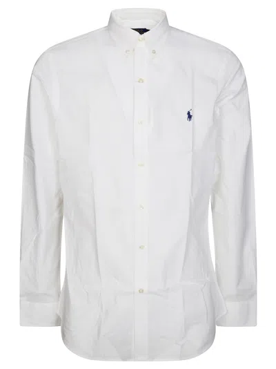 Polo Ralph Lauren Long-sleeved Button-down Shirt With Tailored Fit In White