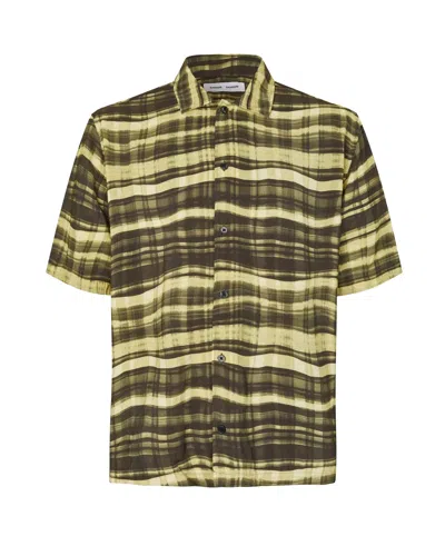 Samsoe & Samsoe Samsoe Samsoe Wavy Check Shirt For Men In Green