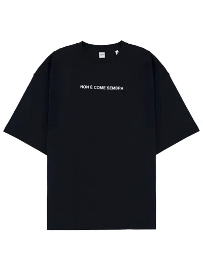 Aspesi Slogan Oversized T-shirt In Blue