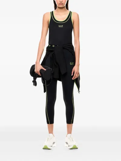 Ea7 Racer-back Tank Top In Black