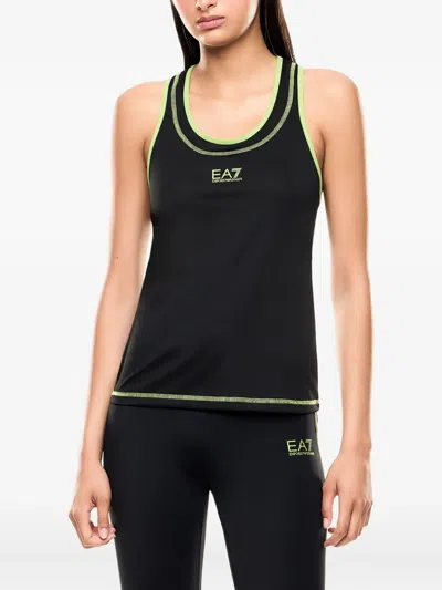 Ea7 Racer-back Tank Top In Black