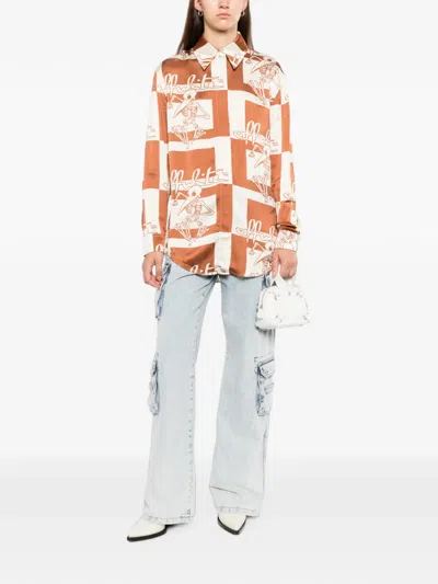 Off-white Check-pattern Skeleton-print Shirt In Multi