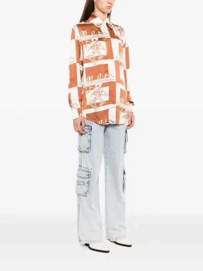 Off-white Check-pattern Skeleton-print Shirt In Multi