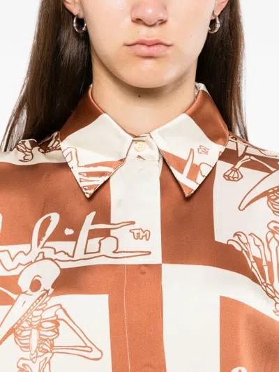 Off-white Check-pattern Skeleton-print Shirt In Multi