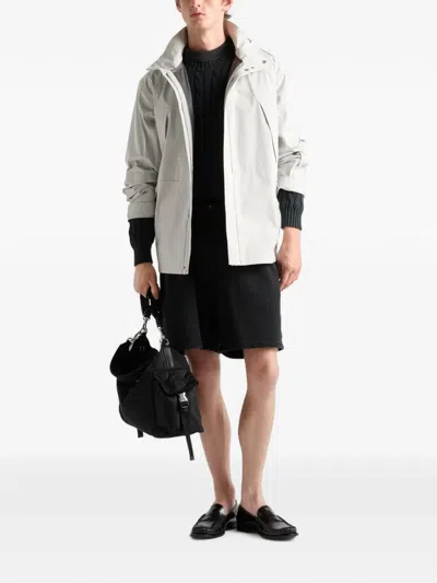 Prada Technical Fabric Jacket In Gray