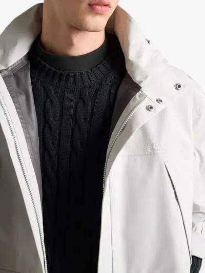 Prada Technical Fabric Jacket In Gray