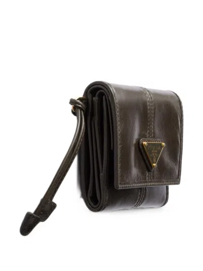 Prada Small Leather Wallet In Brown