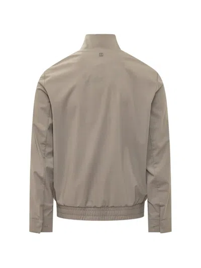 Duno High-neck Elasticated-hem Jacket In Neutral