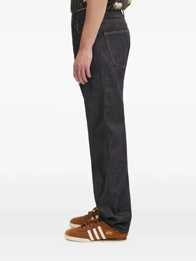 Visvim Contrast-stitching Jeans In Blue