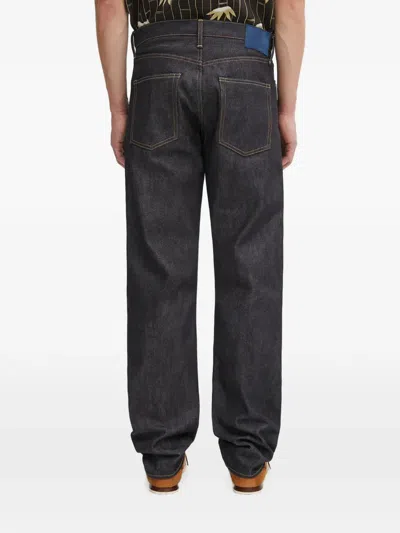 Visvim Contrast-stitching Jeans In Blue