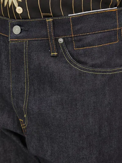 Visvim Contrast-stitching Jeans In Blue