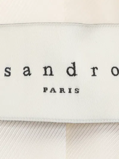 Pre-owned Sandro Double-breasted Stretch Blazer In Neutral