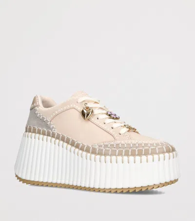 Chloé Leather Nama Runner Platform Sneakers In Multi
