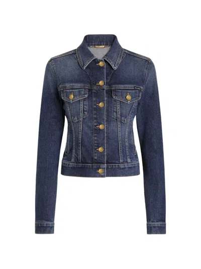 Dolce & Gabbana Single-breasted Denim Jacket In Blue