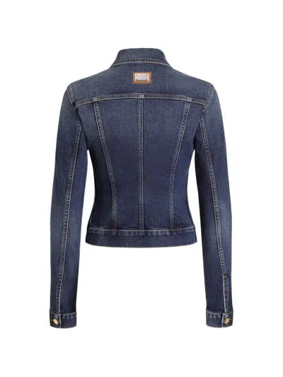 Dolce & Gabbana Single-breasted Denim Jacket In Blue