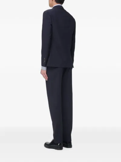Eleventy Single-breasted Wool-blend Suit In Blue