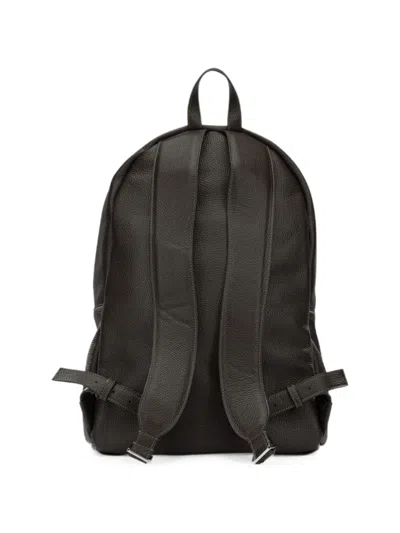 Santoni Pebbled-leather Backpack In Brown