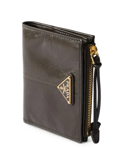 Prada Small Leather Wallet In Brown
