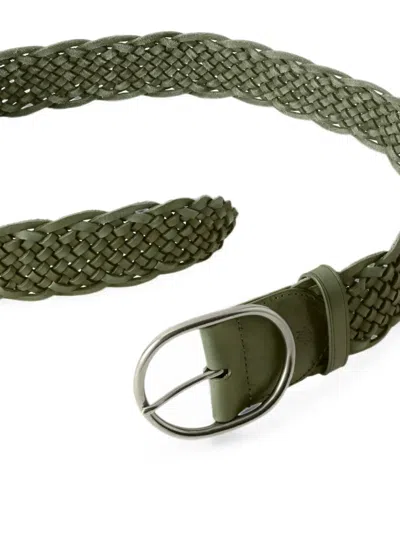 Dragon Diffusion Woven Leather Belt In Green