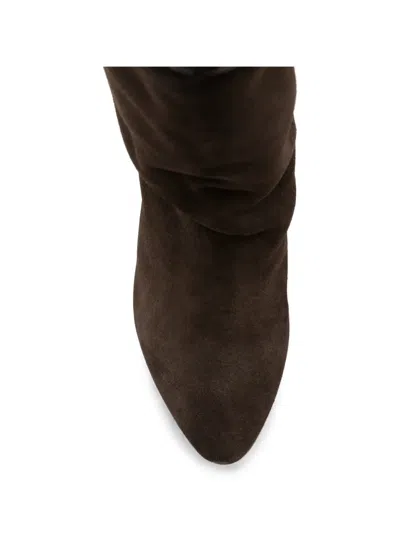Isabel Marant Dalby Draped Suede Ankle Boots With Pointed Toe And Cone Heel In Brown