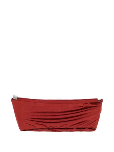 Moutaki Ruched Bikini Top In Red