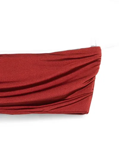 Moutaki Ruched Bikini Top In Red