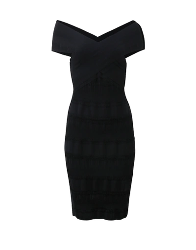 Versace Off Shoulder Dress In Black